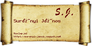 Surányi János névjegykártya